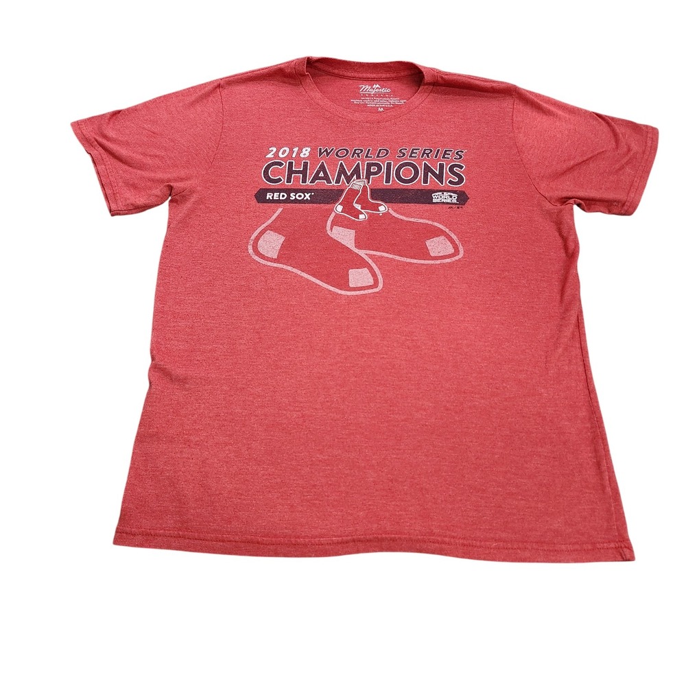 Boston Red Sox Shirt Mens M Red MLB Baseball Majestic Threads 2018 WS Champs
